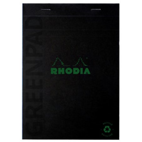 RHODIA Bloc-notes GREENPAD, A4 , ligné, noir