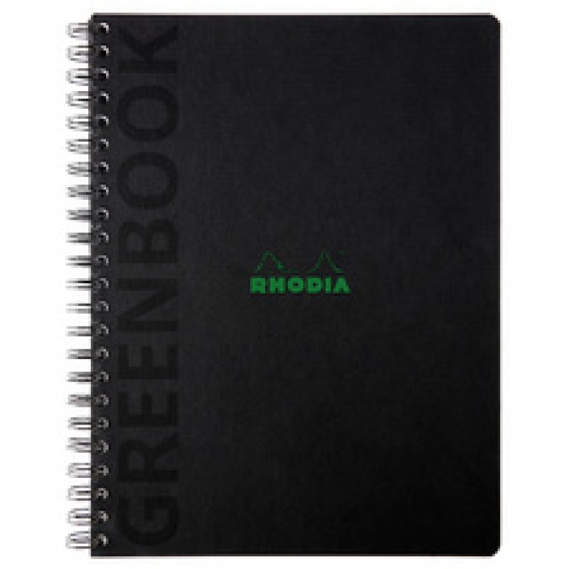 RHODIA Cahier à spirale GREENPAD, A4 , ligné, noir