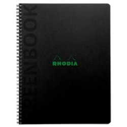 RHODIA Cahier à spirale GREENPAD, A5 , quadrillé, noir