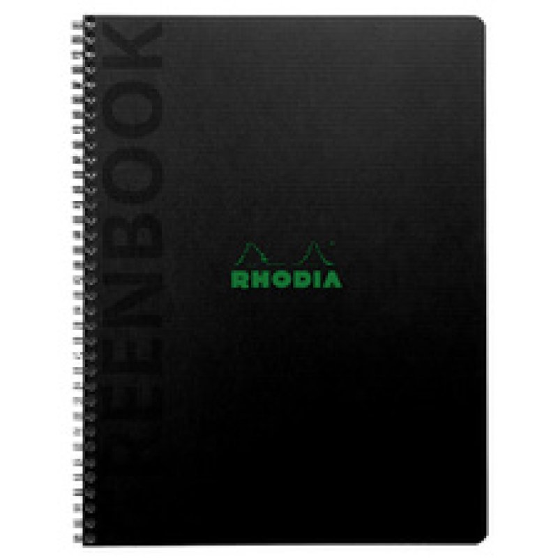 RHODIA Cahier à spirale GREENPAD, A5 , ligné, noir