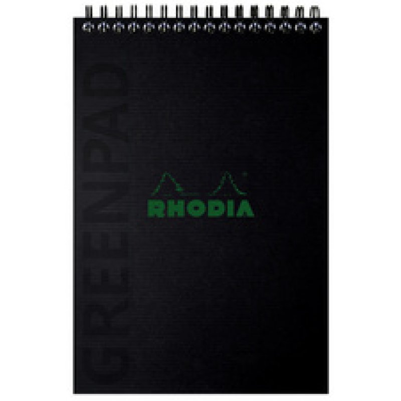 RHODIA Bloc reliure intégrale GREENPAD, A5 , quadrillé, noir