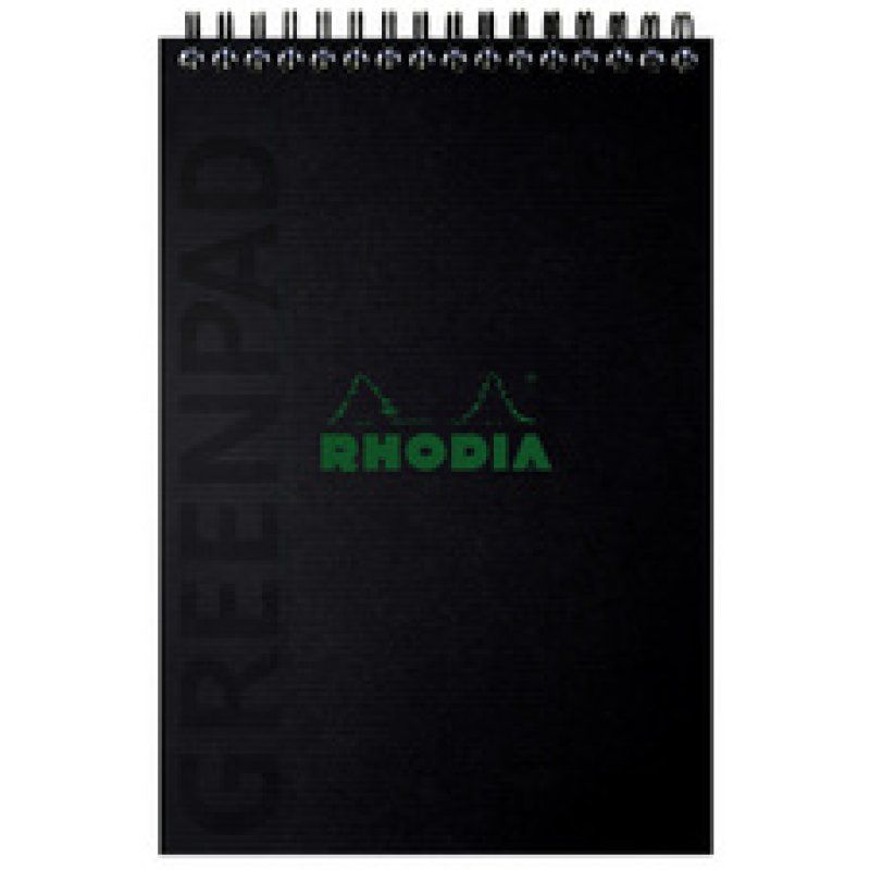 RHODIA Bloc reliure intégrale GREENPAD, A5 , ligné, noir