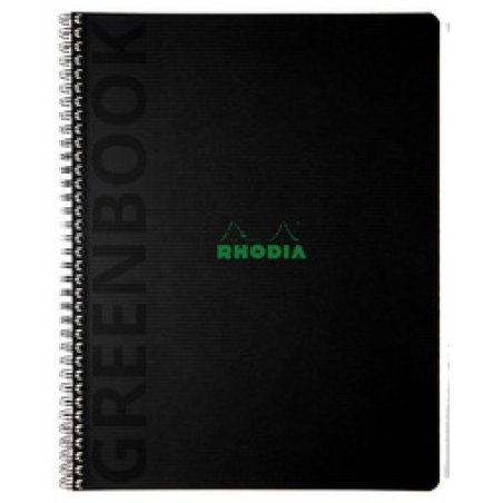RHODIA Cahier à spirale GREENPAD, A4 , ligné, noir