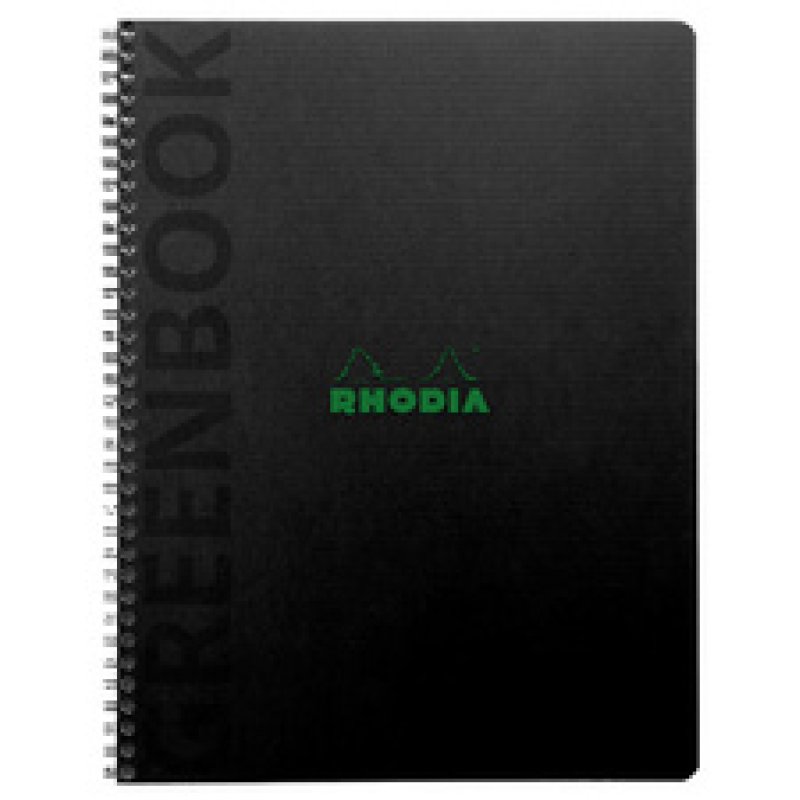 RHODIA Cahier à spirale GREENPAD, A5 , quadrillé, noir