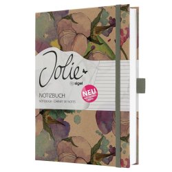 JOLIE JN855 bloc-notes A5 96 feuilles Bleu, Marron, Vert, Rose, Violet