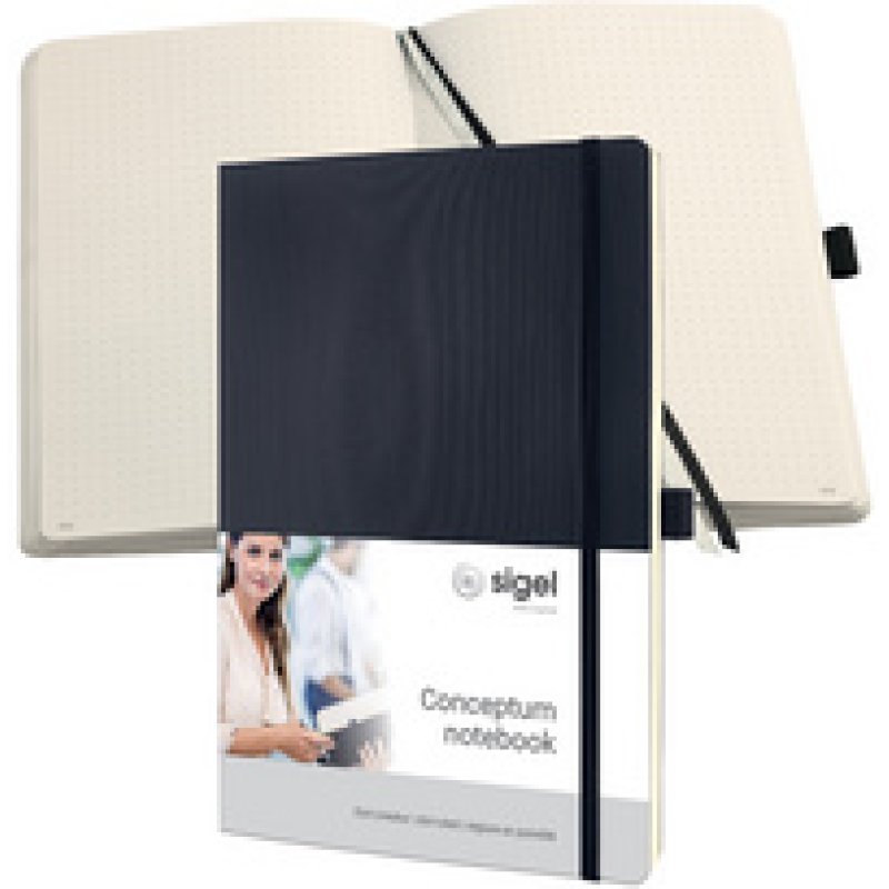 sigel Carnet de notes Conceptum, A4, uni, noir