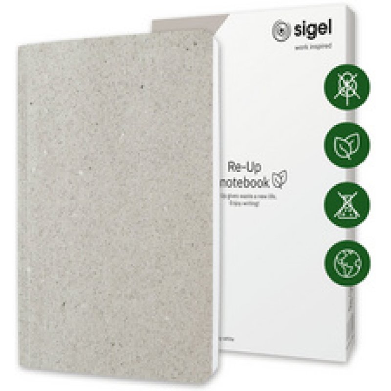sigel Carnet de notes Re-Up, A5, ligné, blanc calcaire