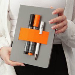 sigel Carnet Linescape, A5, ligné, bleu / orange fluo