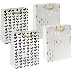 sigel Geschenktüten-Set "Brush Art Black & Gold", 4er Set