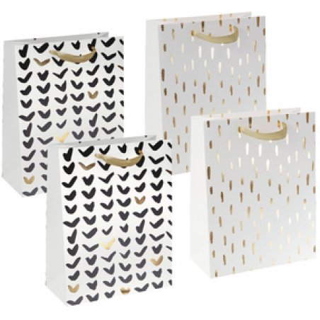 sigel Geschenktüten-Set "Brush Art Black & Gold", 4er Set