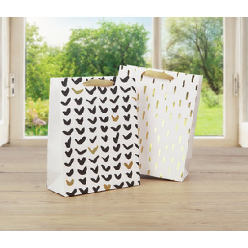 sigel Geschenktüten-Set "Brush Art Black & Gold", 4er Set