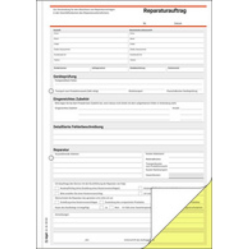 sigel Formularbuch "Reparaturbuch", A4, 2 x 40 Blatt, SD