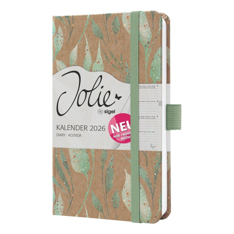 Sigel Jolie J6802 agenda Agenda hebdomadaire 174 pages Marron, Or, Vert, Couleur menthe