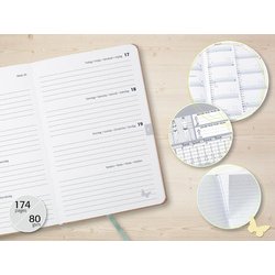 sigel Buchkalender Jolie Pure 2026 "Sparkle Leaves", A5