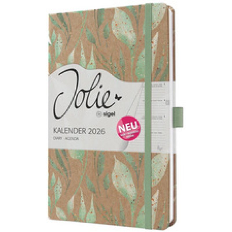 sigel Buchkalender Jolie Pure 2026 "Sparkle Leaves", A5