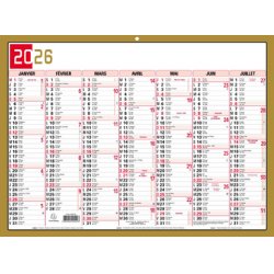 EXACOMPTA Calendrier tricolore neutre, 295 x 220 mm, 2026