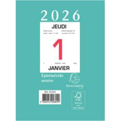 EXACOMPTA Bloc éphéméride mural, 98 x 134 mm, neutre, 2026