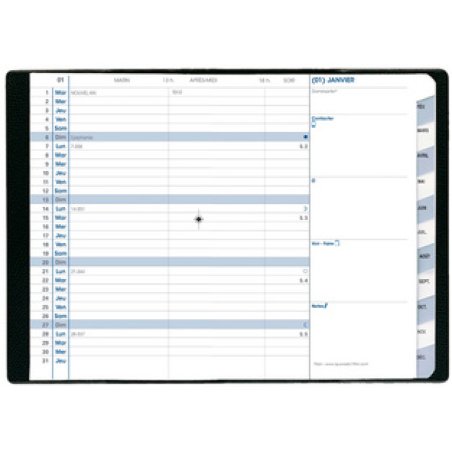 QUO VADIS Agenda de poche "Plain", 2026, Impala noir