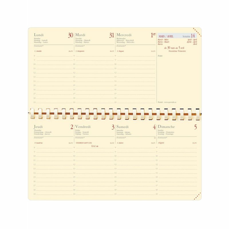 QUO VADIS Agenda de poche "Planital", 2026, Impala noir