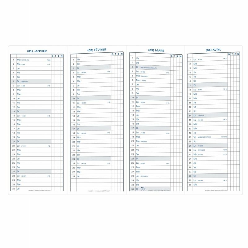 QUO VADIS Agenda de poche dépliant ANOSLIM, 2026, noir