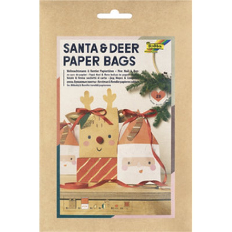 folia Kit pochettes-cadeaux de Noël "Santa & Deer"
