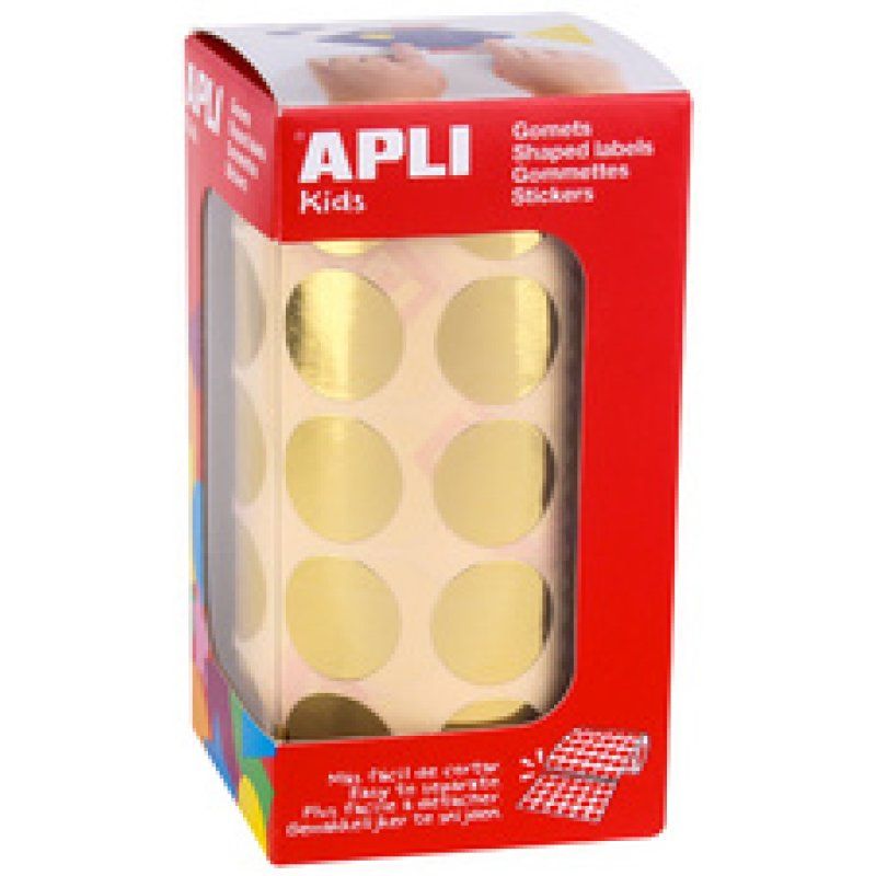 APLI kids Gommettes "Rond" en rouleau, bleu métallisé