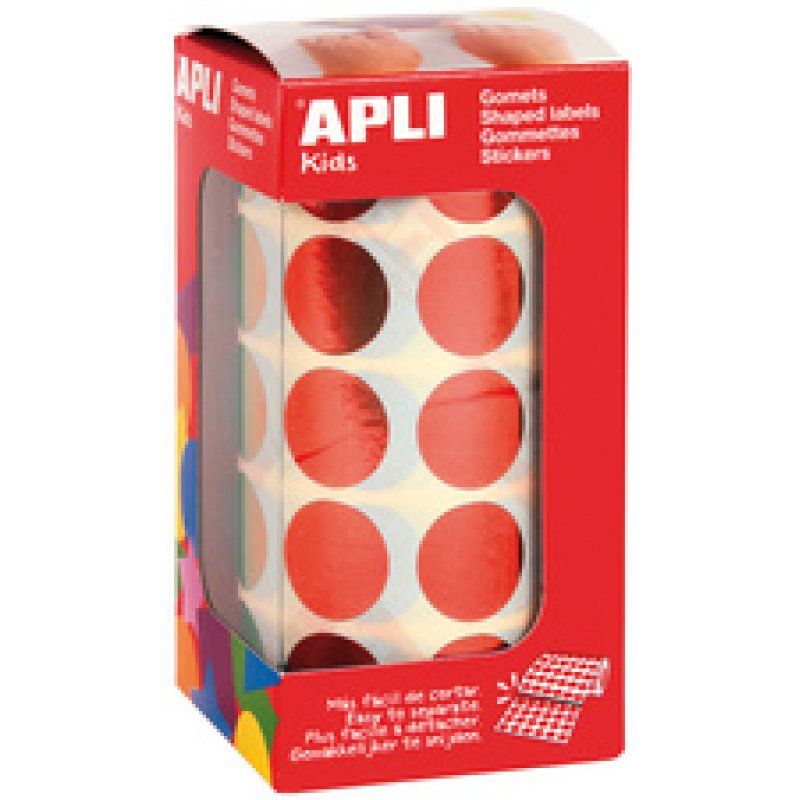 APLI kids Gommettes "Rond" en rouleau, bleu métallisé