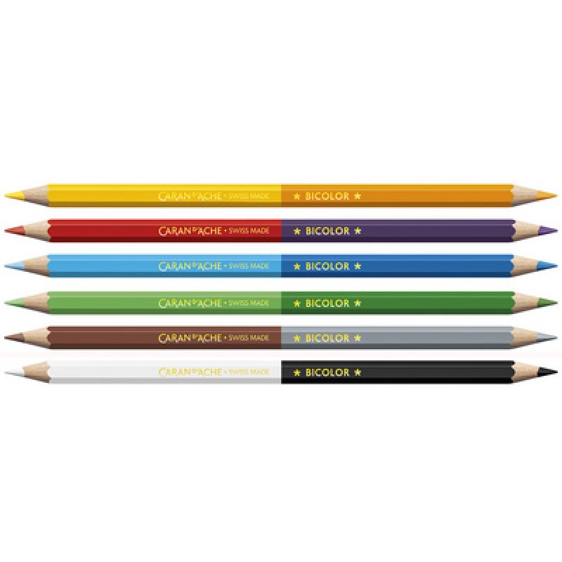 CARAN D'ACHE Crayons de couleur SWISSCOLOR BICOLOR Aquarelle