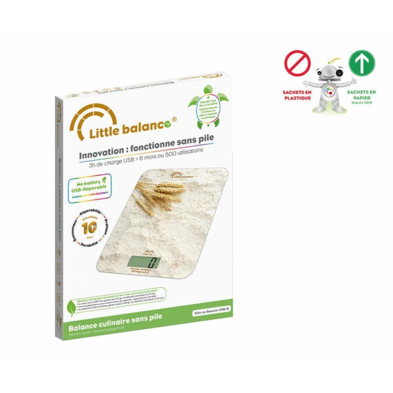 Little Balance 8716 escabeaux de cuisine Blanc Comptoir Rectangle Balance de ménage électronique