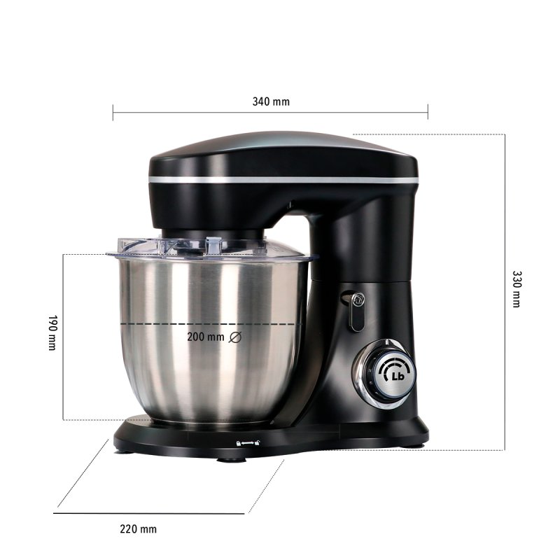 Little Balance 8574 mixeur Robot mixer 1000 W Noir, Acier inoxydable