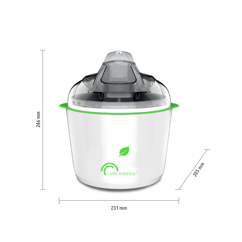 Little Balance Happy Sorbets Sorbetière traditionnelle 1,5 L 12 W Vert, Blanc