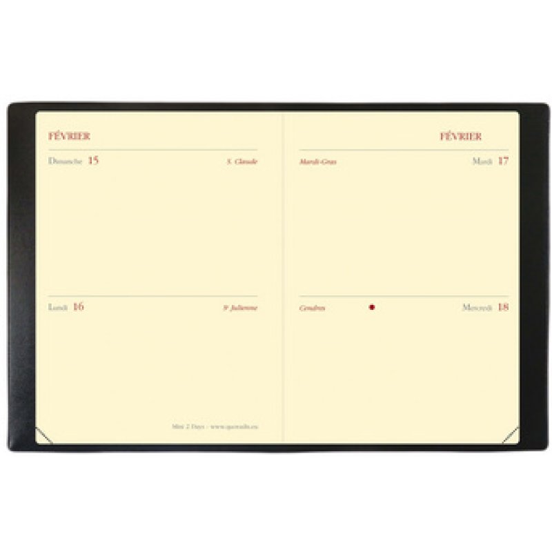 QUO VADIS Agenda de poche "MINI 2 DAYS", 2026, Impala noir