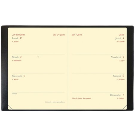 QUO VADIS Agenda de poche MINIWEEK, 2026, Impala noir