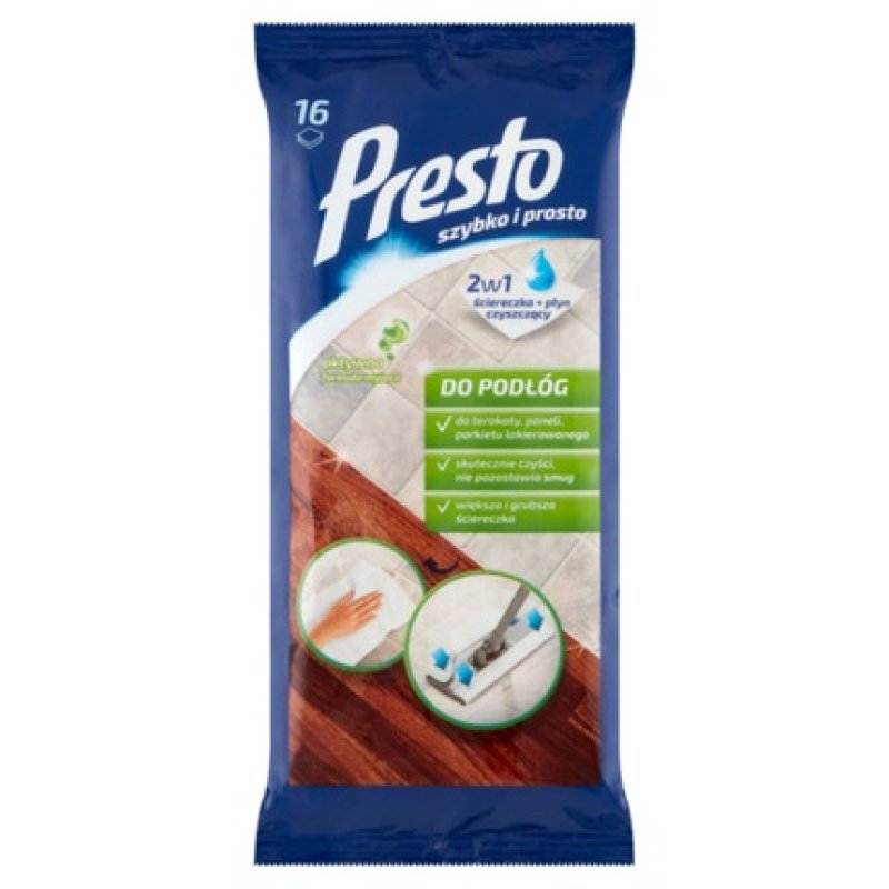 Presto Wet Wipes for Floors 16 Pieces