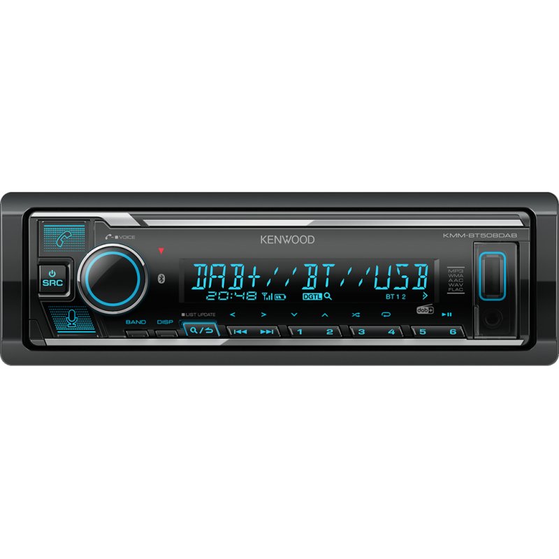 Kenwood Electronics KMM-BT508DAB récepteur multimédia de voiture Noir 200 W Bluetooth
