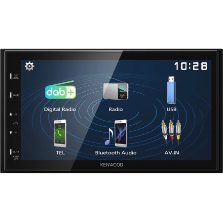 Kenwood Electronics DMX129DAB récepteur multimédia de voiture Noir 64 W Bluetooth