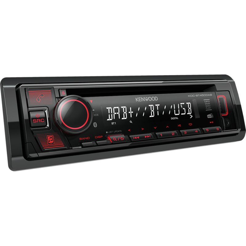 Kenwood KDC-BT450DAB récepteur multimédia de voiture Noir 50 W Bluetooth