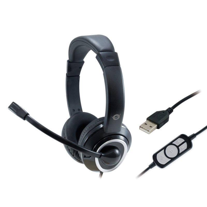 Conceptronic POLONA Casque Avec fil Arceau Appels/Musique USB Type-A Noir