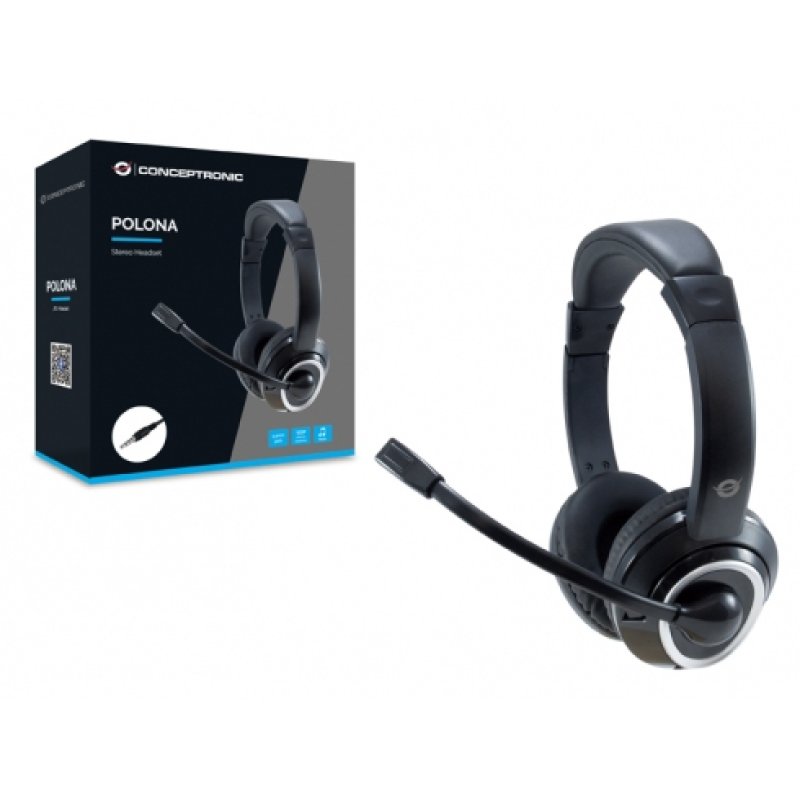 Conceptronic POLONA02B écouteur/casque Avec fil Arceau Jouer Noir