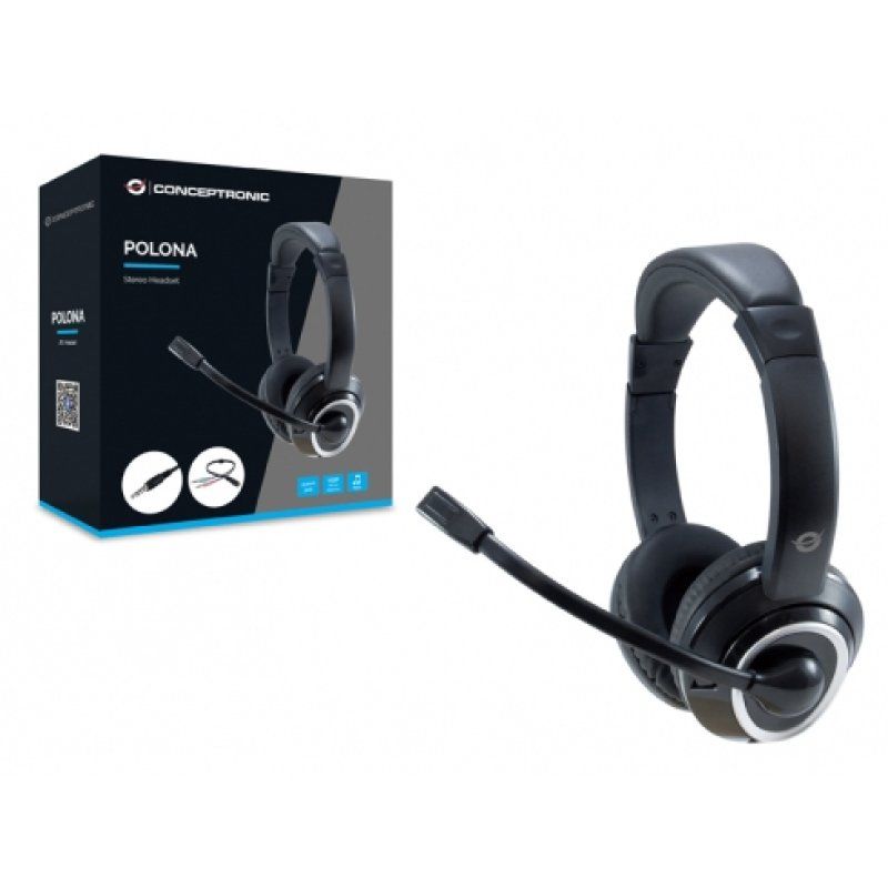 Conceptronic POLONA02BA headphones/headset Wired Head-band Gaming Black