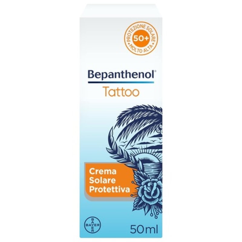Bepanthenol Tattoo Sunscreen 50 Aftercare for Tattoo Sun Protection from UVB and UVA Sun Rays Keeping Colors Vibrant