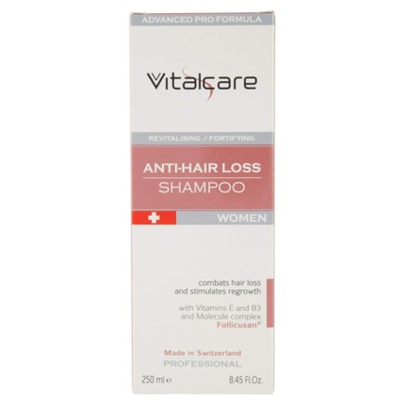 Vitalcare Swiss Hair Loss Shampoo for Women Revitalizing and Strengthening Shampoo with Vitamins E, B3 and Follicusan