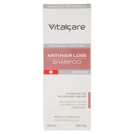 Vitalcare Swiss Hair Loss Shampoo for Women Revitalizing and Strengthening Shampoo with Vitamins E, B3 and Follicusan
