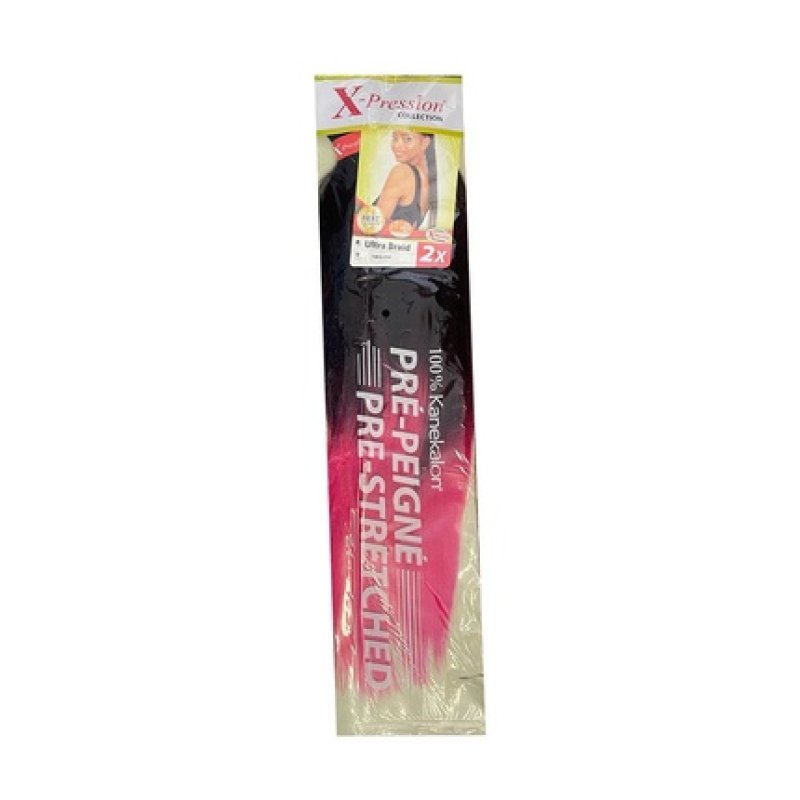 X-Pression Pre-Combed Hair T1b Pink 1x2 - Synthetic Hair Extension