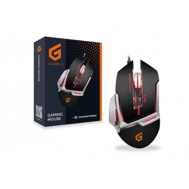 Conceptronic DJEBBEL 8 souris Jouer USB Type-A Optique 4000 DPI