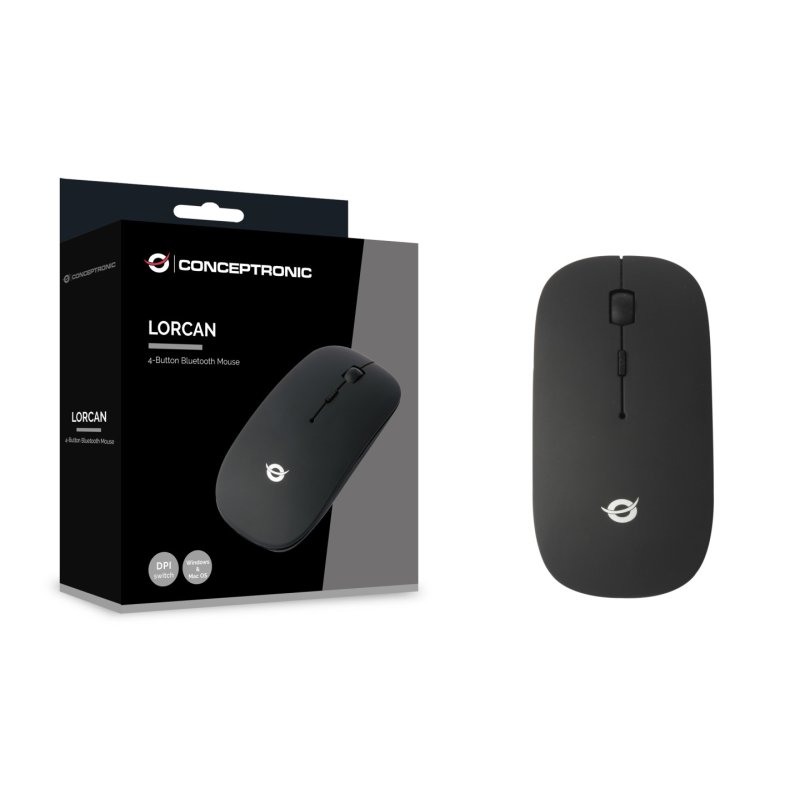 Conceptronic LORCAN01B souris Bureau Ambidextre Bluetooth Optique 1600 DPI
