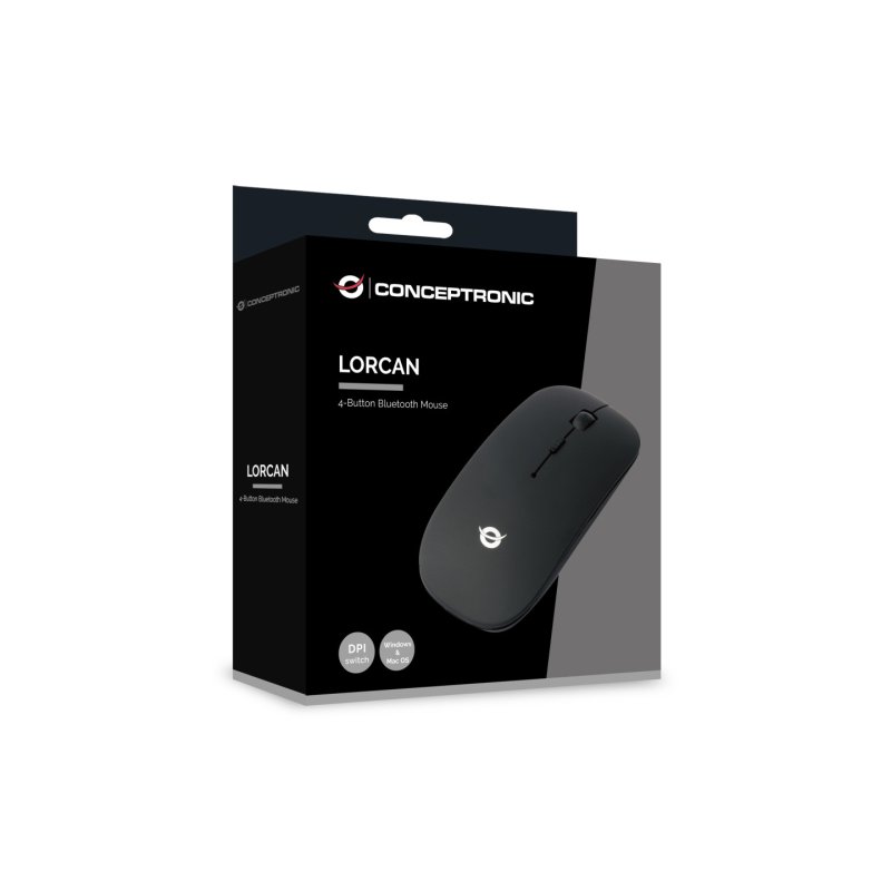 Conceptronic LORCAN01B souris Bureau Ambidextre Bluetooth Optique 1600 DPI