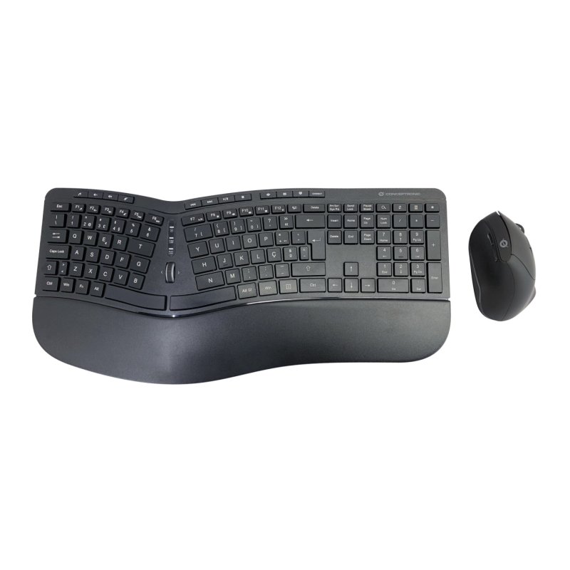 Conceptronic ORAZIO02PT clavier Souris incluse Bureau RF sans fil QWERTY Portuguais Noir