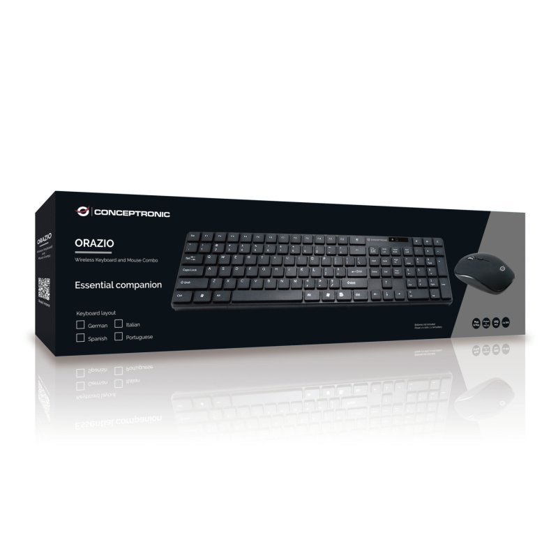 Conceptronic ORAZIO01DE keyboard Mouse included Home RF Wireless QWERTZ German Black