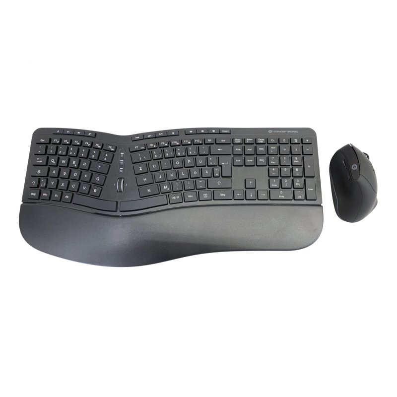 Conceptronic ORAZIO ERGO Wireless Ergonomic Keyboard & Mouse Kit, German layout